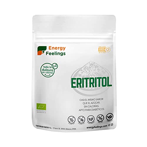 Energy Feelings Eritritol Granulado Ecológico, 0% Kcal, Edulcorante y Endulzante Natural, Sin Azúcar, Sin Gluten, Vegano, Edulcorante para Cocinar, 200G