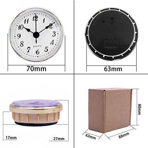 BYNYXI zegar ścienny w stylu retro, okrągły zegar ścienny z cyframi rzymskimi klasyczne zegary ścienne z cichy metalowy szkielet do sypialni salon biurowy, 7x7x3cm (typ 1)