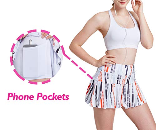 Honoursex Women Tennis Skirt Pleated Golf Skirts With Pockets Skort Workout Sports Hiking Printed S #TOP4