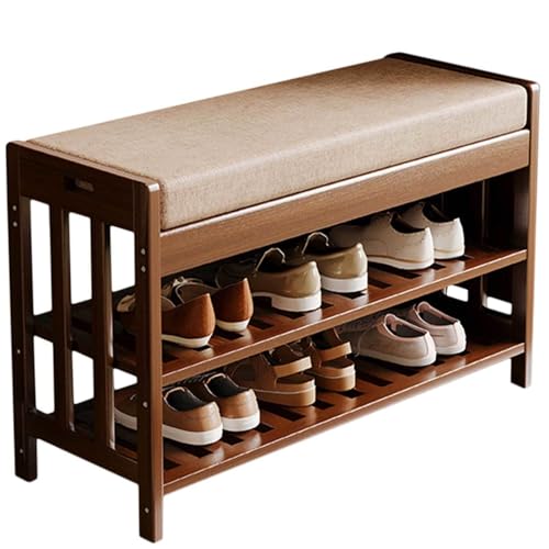Banc pour entrée en bambou véritable avec finitions soignées et assise confort