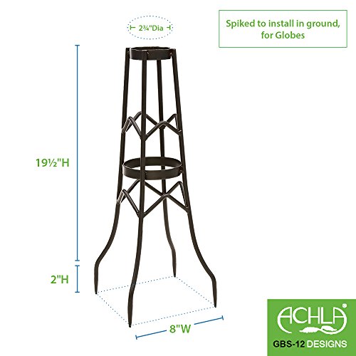 Achla Designs Gbs-12, Large Wrought Iron Toadstool Stand, 21 1/2-In H, Graphite #TOP1