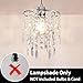 Acrylic Light Shade, Modern Chrome Beaded Hanging Light - 2 Tiers Pendant Shade Lamp, Ceiling Lampshade with Acrylic Jewel Droplets, Lampshade