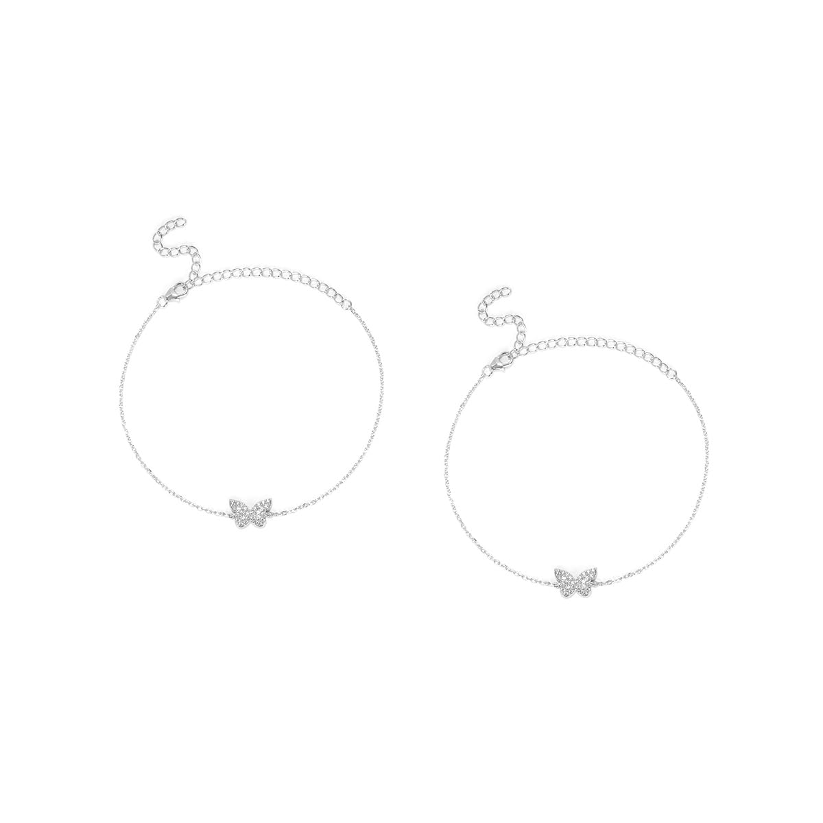 by Caratlane Fluttering Wings Butterfly Anklet in Rhodium Plated 925 Silver for women-image-8