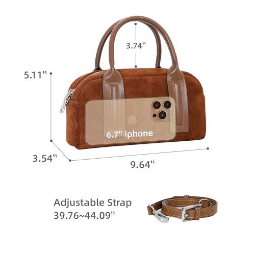 Iswee Suede Bag Designer Crossbody Bags for Women Small Shoulder Purse Ladies Handbags Travel Work Bag3