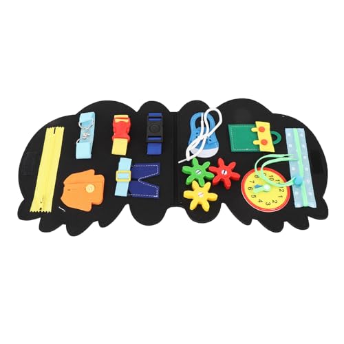 Ymiko Soft Sensory Felt Learning Board Educational Life Skills Activity for Kids Travel Car Trips Flights