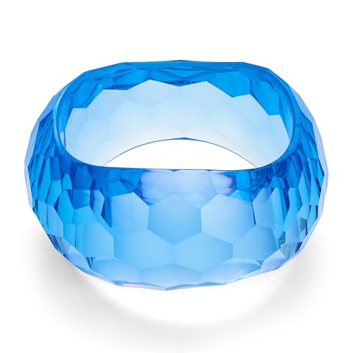 WOWORAMA Colorful Resin Acrylic Bangle Bracelets for Women Geometric Chunky Mottled Acetate Resin Bangles Wide Acrylic Plastic Bracelets Statement Jewelry
