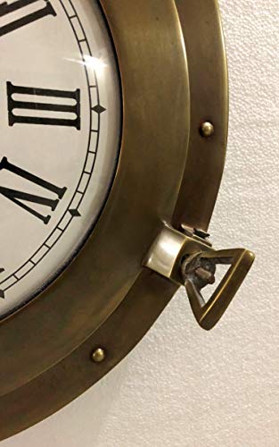 Antique Marine Brass Ship Porthole Clock Nautical Wall Clock Home Decorative - Image 4