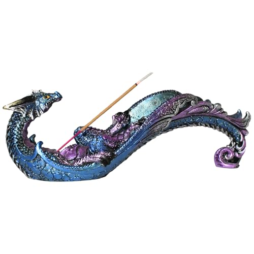 KalyZ@rts Dragon Statue Incense Burner Incense Holder for Sticks Incense Stick Holder Incense Stick Stand for Home Decor (Blue Dragon)