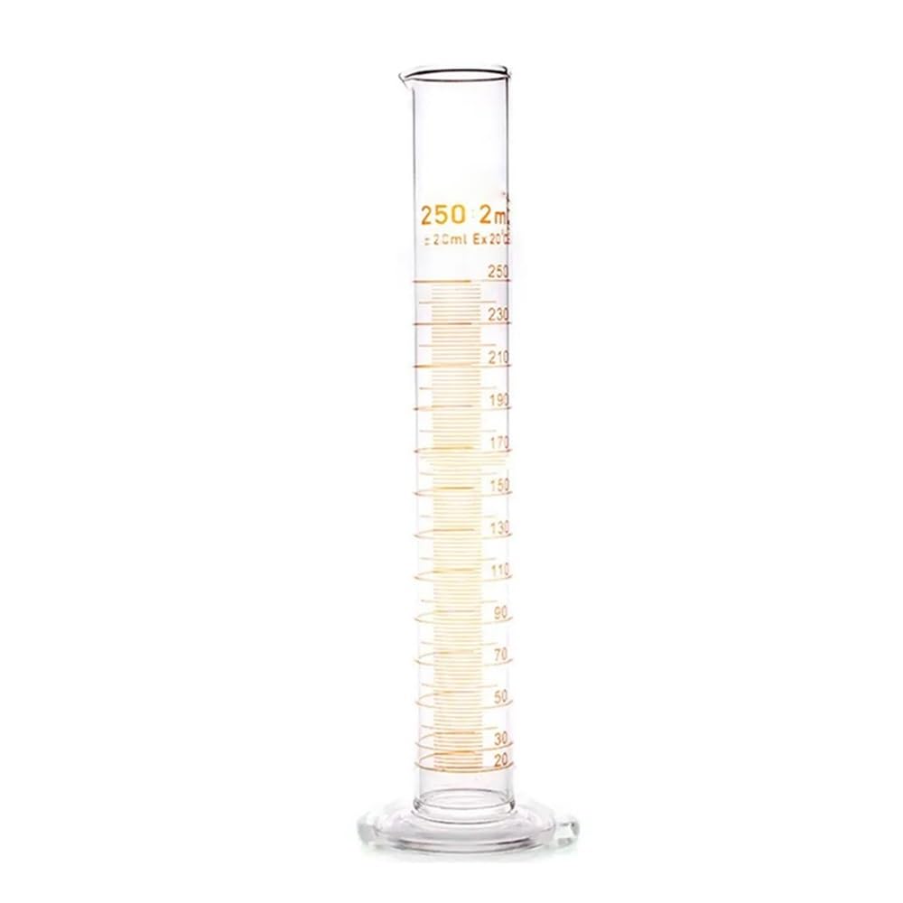 Laborgeräte und -ausrüstung 250 ml Glasmesszylinder mit Graduierung und Ausgussöffnung, Laborglas
