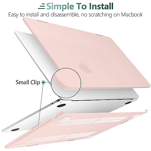 TWOLSKOO Compatible with MacBook Air 13 inch Case M5 2026 M4 2025 M3 M2 2024-2022 A3449 A3240 A3113 A2681, Plastic Hard Shell & Keyboard Cover & Screen Film for MacBook Air 13.6 inch, Chalk Pink by TWOLSKOO - Image 3
