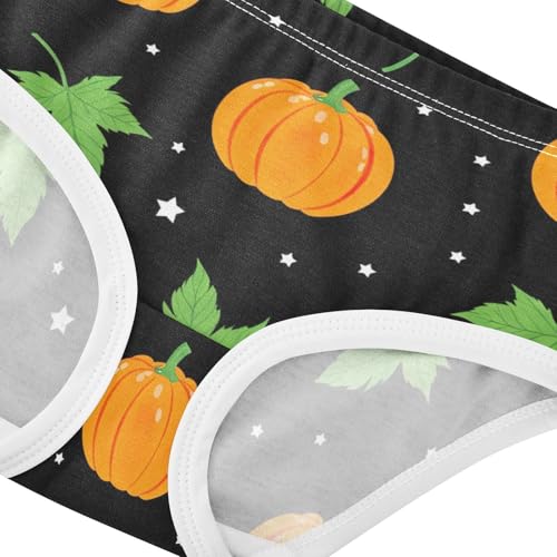 Cotton Toddler Underwear Custom Orange Pumpkins Black Panties Little Girl Animals Underpants Briefs 2t4