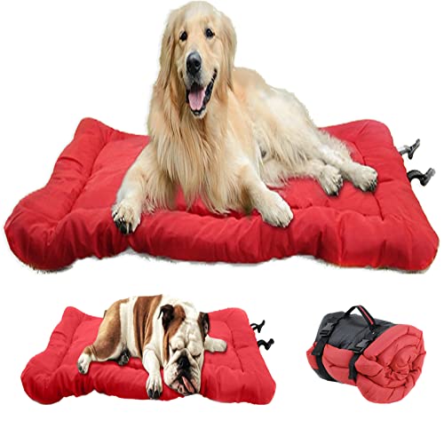 Yofang Outdoor Dog Bed, Roll Up Dog Beds | Packable Bed Large Medium And Small Pets, Waterproof Dog Bed To Travel | Hiking |Camping. Suitable For Cars |Sofa | Cages, Etc,Chili Red (Large) #TOP27