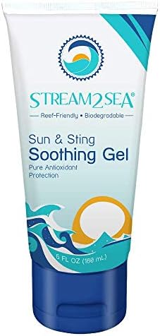 STREAM 2 SEA After Sun and Sting Relief Aloe Vera Soothing Gel For Sensitive Skin, 6 Fl oz Paraben Free Cooling Gel For Sting, Bug Bites and Sunburn Relief With Aloe Vera and Green Tea