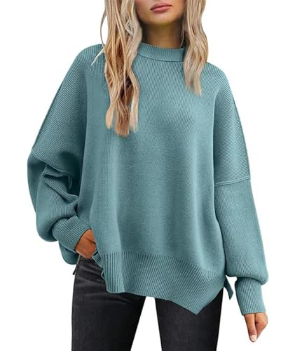 Image of SEMATOMALA Women's Oversized Plain Batwing Sweaters Fall Winter Crewneck Trendy Pullover Knit Jumper Tops