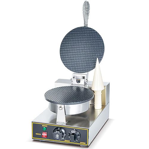 HQHAOTWU Ice Cream Cone Maker Electric Ice Cream Cone Waffle Maker Machine Nonstick Ice Cream Waffle Roll Maker Stainless Steel Egg Roll Maker Waffle Cone Machine Time Control Single Head 110V