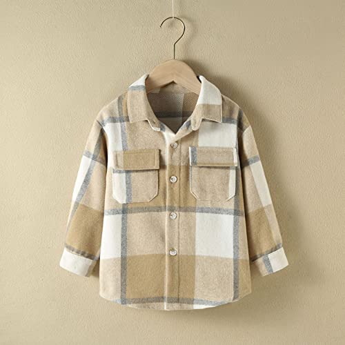 Top infantil de poliéster infantil outono inverno blusa de manga comprida tops xadrez 7 cores outwea