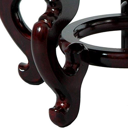 Oriental Furniture Rosewood Fishbowl Stand - Size 9.5 In. Base Diameter #TOP1
