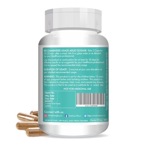 Nutrinoplus® Pure Height Plus – Height Growth Supplement for Adults & Teens, 60 Vegetarian Capsules