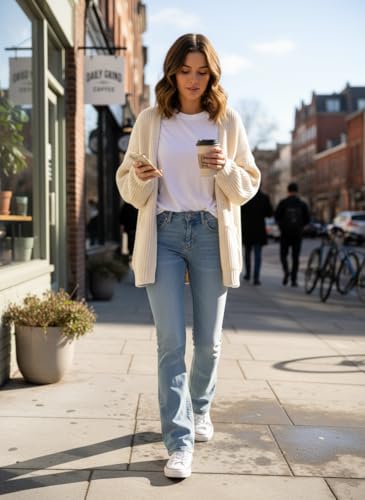Image of Women's Stretch Low Rise Double Button Elastic Skinny Vintage Flare Jeans