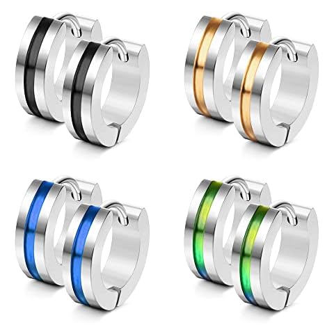 KALVICA 4 Paar 316L Edelstahl Creolen Ohrringe Cover