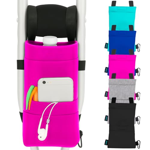 Vive Crutch Pouch Bag with Foam Hand Grip Pads - Tote for Broken Leg Crutches with Storage Pockets - Ergonomic Orthopedic Lightweight Carry on - Medical Forearm Crutch Accessories