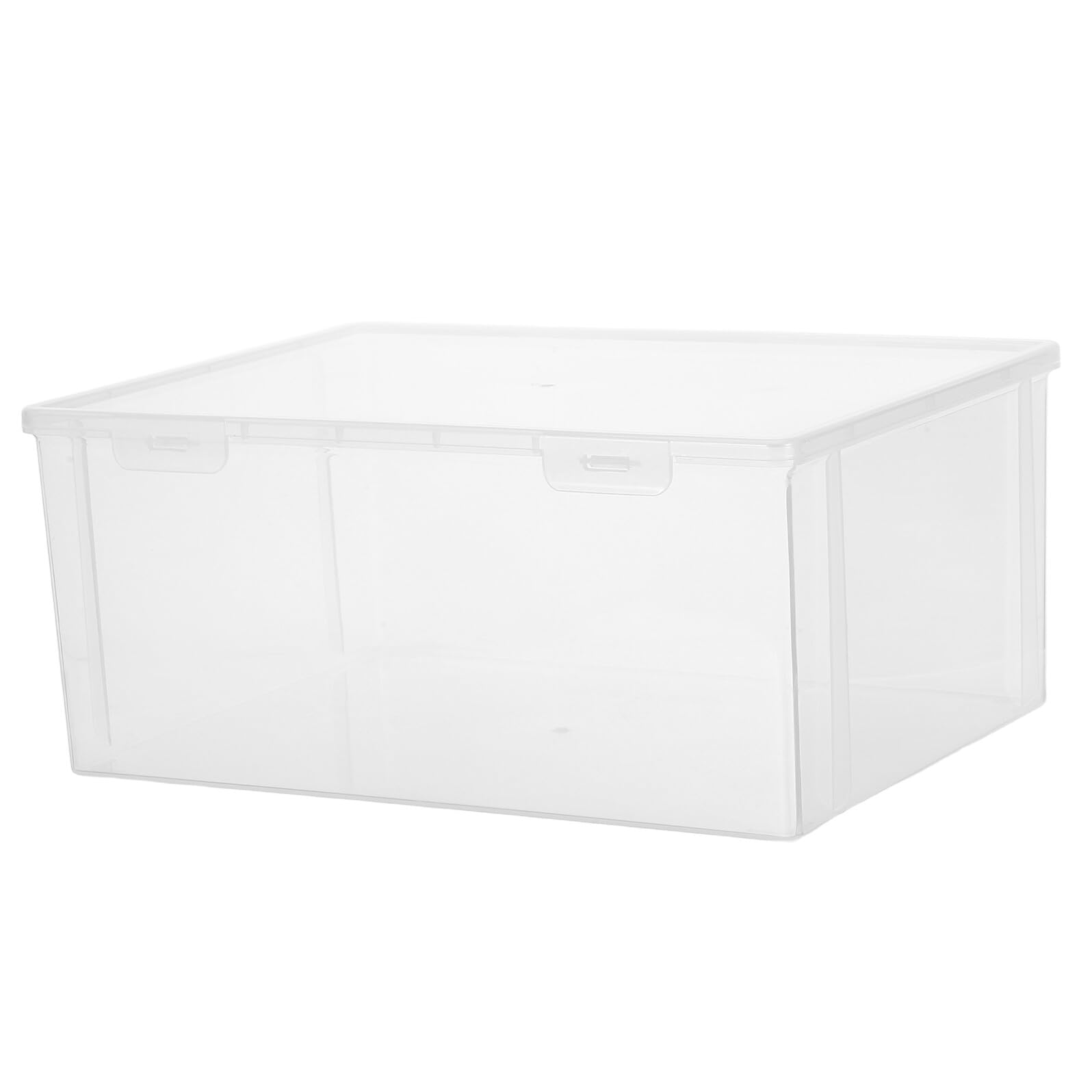 STOBAZA Scatola Portaoggetti Trasparente per CD e Dvd Grande Capacità, Contenitore Impilabile in Plastica Resistente Coperchio, Organizer per Archiviazione Desktop e Custodia per Supporti