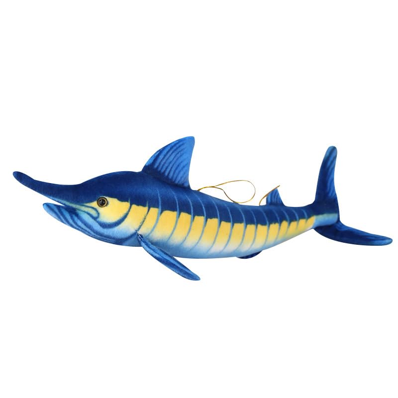 IPENNY55cm/22in Clown Fish Stuffed Toy Children's Plush Cuddly Toy Realistic Sea Animals Collection Soft Snuggly Playtime Companions Pram Toy Gift for Kids (100cm-Blue Marlin)