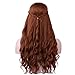 Yilys Long Curly Gradient Color Wig With Braid (Brown)