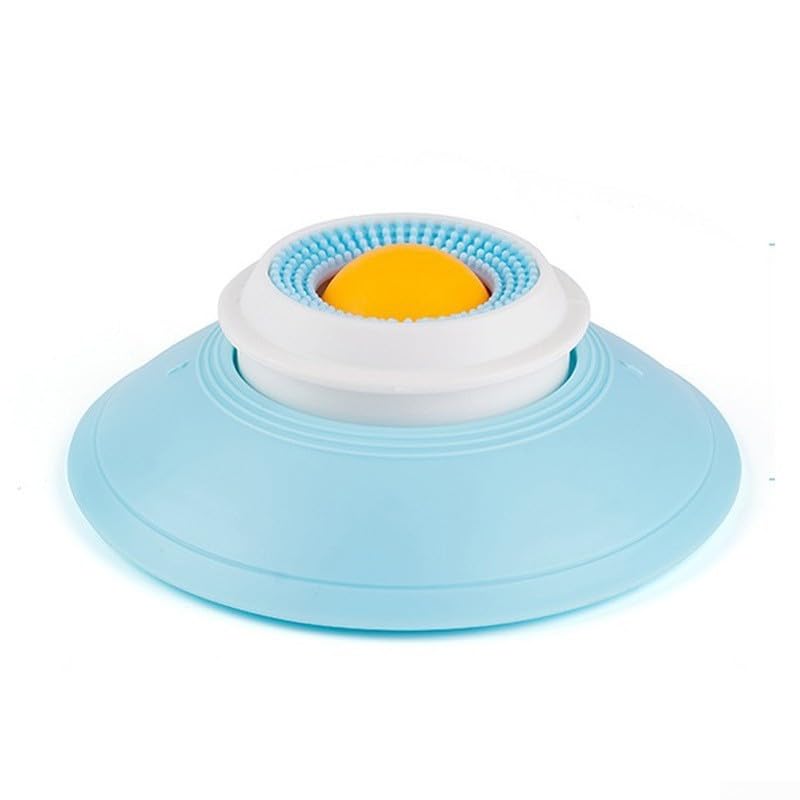 Ciotola per cani con base a ventosa in morbido silicone per incoraggiare a mangiare più lentamente e meno ingoiare (giallo)