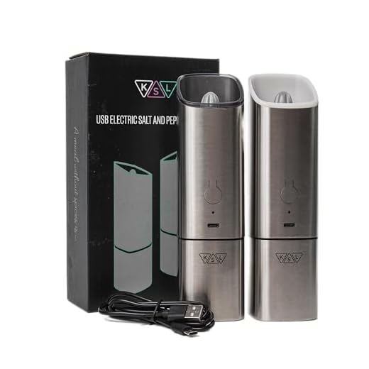 KSL Electric Salt and Pepper Grinder (Single) - Batteries included - Automatic Adjustable Shaker - Stainless Steel Powered Spice Mill - Battery Operated Kitchen Peppermill w/ Light - Housewarming Gift