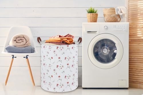 Image of Kids Laundry Hamper,Flower Laundry Basket Collapsible Girls Storage Baskets for Home Decor,Office,Home Organizer,(Dried flowers