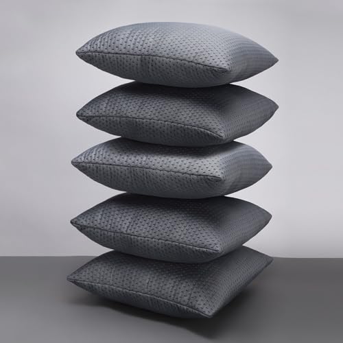 Image of LA VERNE Luxury Premium Cloth Microfibre Blown Technology Filled Cushion Filler Pack of 5 (16 inchX16 inch) (Gray)