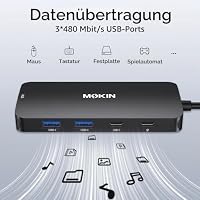 MOKiN USB C Hub DisplayPort, 8 in 1 Docking Station 2 DisplayPort – Ansicht 6