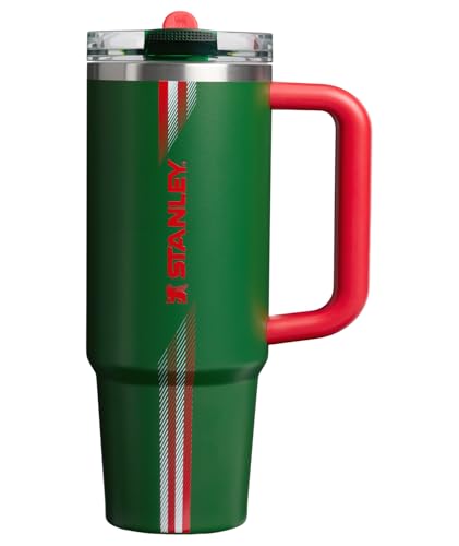 Image of STANLEY Quencher ProTour Flip Straw Tumbler with Leakproof Lid, 30 oz | Built-in Straw and Handle | Cup Holder Compatible for Travel | insulated Stainless Steel Cup | BPA-Free | Team Dark Green Red
