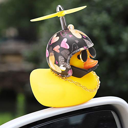 Image of wonuu Rubber Duck Car Decorations Cute Yellow Duck Car Dashboard Ornaments with Propeller (Love)