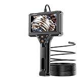 Endoscope Camera with 4.3' Screen, 8 LED Lights, 8mm Borescope, IP67 Waterproof Snake Inspection Camera with Semi-Rigid Cable for Automotive, Plumbing, HVAC, Home DIY (5M (16.4FT))