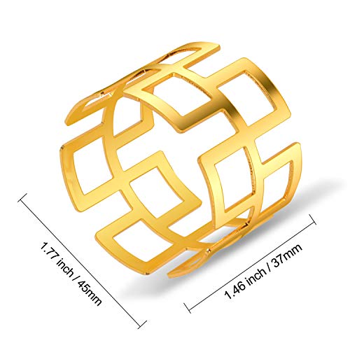 image for KPOSIYA Napkin Rings Set of 20 Hollow Cut Metal Napkin Holder Dinning 