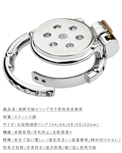Alip貞操帯 フラット 貞操具 鍵付き ていそうたい男性器 五段階調節貞操リング付き 貞操体 ステンレス鋼 貞操ロック コックロック 拘束具 アダルトグッズ LHDCB-18-TJ - 画像2