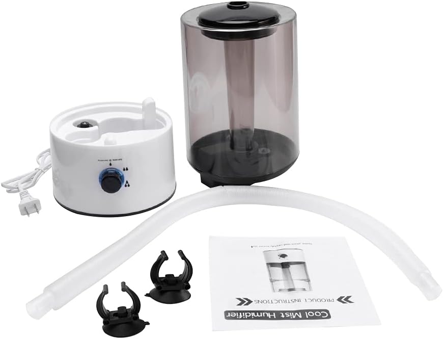 EKDJKK 4L Reptile Humidifier Fogger, Large Size High Pressure Silent Reptile Tank with Humidity Control and Hose for Reptiles, Amphibians, Herps, Compatible with All Terrariums, Cages, Enclosures