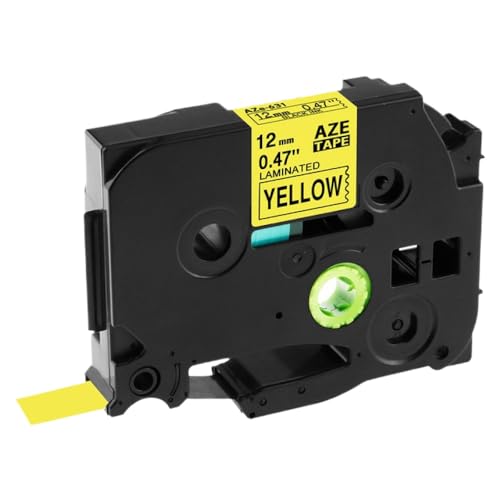 �������C�G���[��12mm�u���b�N���x���e�[�vTZE 231 TZE-MQY31 TZE-MQ531 TZE-MQE31 TZE-MQF31 TZE-MQG31 E105���x���v�����^�[�ƌ݊���(Black On yellow)