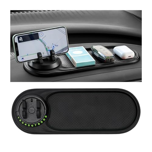 CGEAMDY Alfombrilla Antideslizante para Salpicadero, Alfombrilla Antideslizante para Soporte de Coche, 360 Grados Giratorio Antideslizante Soporte, Móvil Coche para Teléfono Automóvil Salpicadero