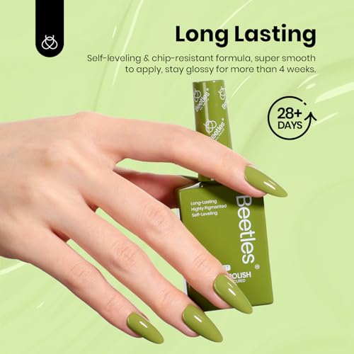 Image of Beetles Summer Gel Polish Set - 6 Colors Hema Free 15ML Full Size Green Nude Pink Gel Polish Kit Soak Off Uv LED Nail Lamp DIY Home Manicure Salon Lakeside Serenity Gift for Women Girls