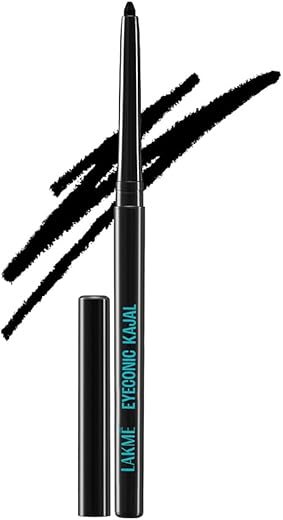 LAKMÉ Eyeconic Black Kajal, Matte Kohl Liner In A Twist Up Pencil, Waterproof, Smudgeproof & Long Lasting Eye Makeup, 0.35g