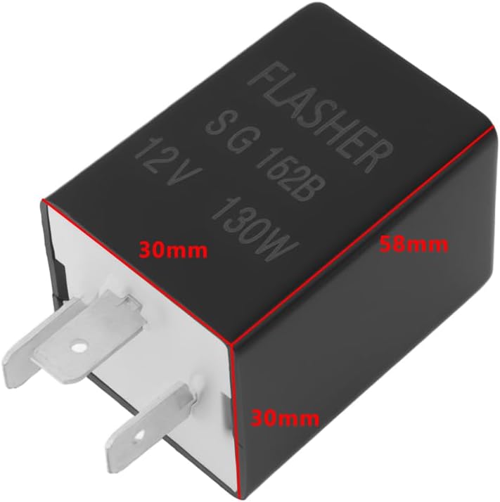 12V 3-Pin Flasher Electronic Relay with Removable Metal Backrest LED Indicator Flasher Blinker Relay Max Power 130W Universal for Cars and Trucks