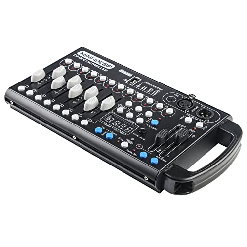 Dmx Controll Lichtmischpult Dmx Controller Eingebaute Batterie 192 Kanäle Dmx Konsole, Lichtmixer Dmx 512 Controller Musikgesteuert Akku Lichtpult Dmx Pult für Moving Head Partylicht Dmx Controler