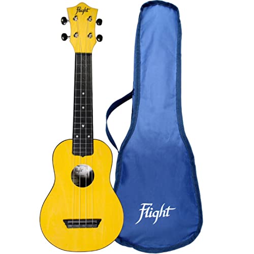 Flight, 4-String Travel Series Soprano Ukulele, Yellow (Tus-35Yw) #TOP6
