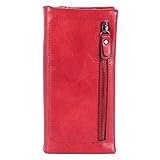 Stil: Mode Frauen Geldb？rse Nrpfell Frauen Brieftasche Lange Gro？E Kapazit？T Rei？Verschluss Solide Frauen Telefon Geld Fall Tasche MüNze Geldb？Rse Karte Damen Clutch Rot