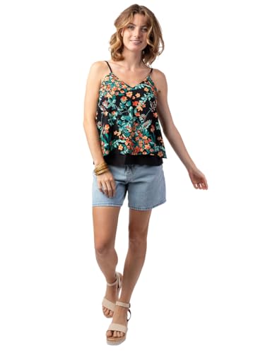 Top femme fines bretelles noir VAHINE pour vos terrasses et vacances