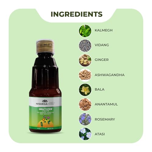 Image of Nisarga Herbs Imutizer Syrup 150ml | Pack of 2 | 30 Days Supply | Improve Appetite and Boost Natural Immunity in Children