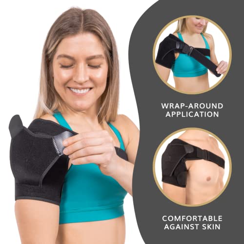Image of BraceAbility Shoulder Support Brace - Compression Copper Arm Immobilizer Sleeve for Rotator Cuff or Labrum Tears, Bursitis Pain, Impingement, SLAP Injury, Dislocated Recovery for Men and Women (L /XL)